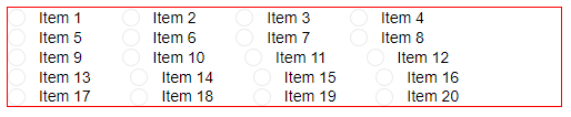 Horizontal Layout items flow in lines